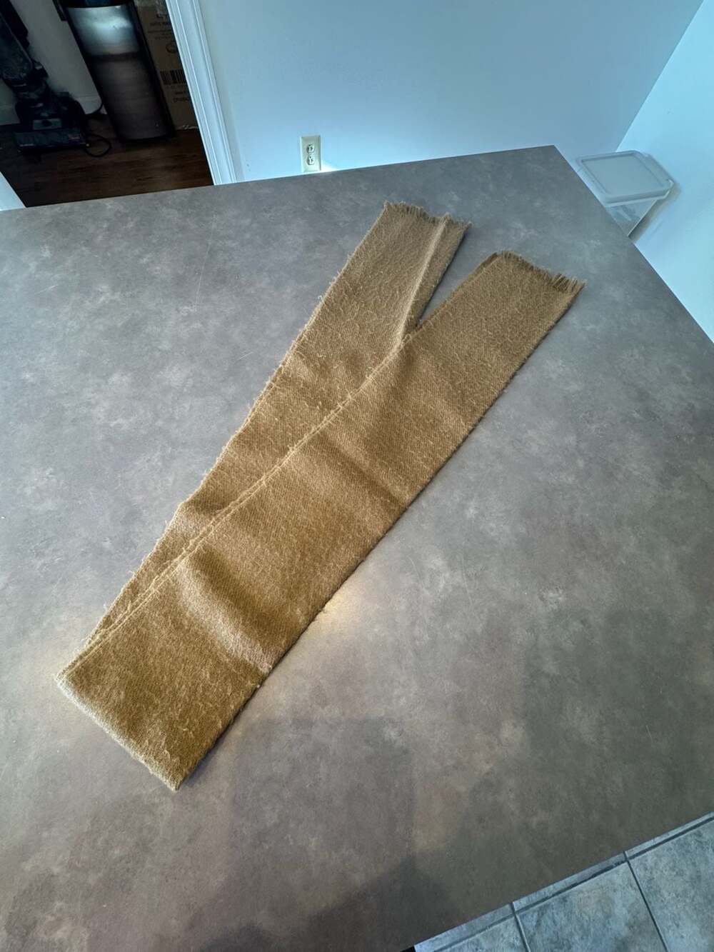 Vintage Brown Wool Fringe Scarf Shawl